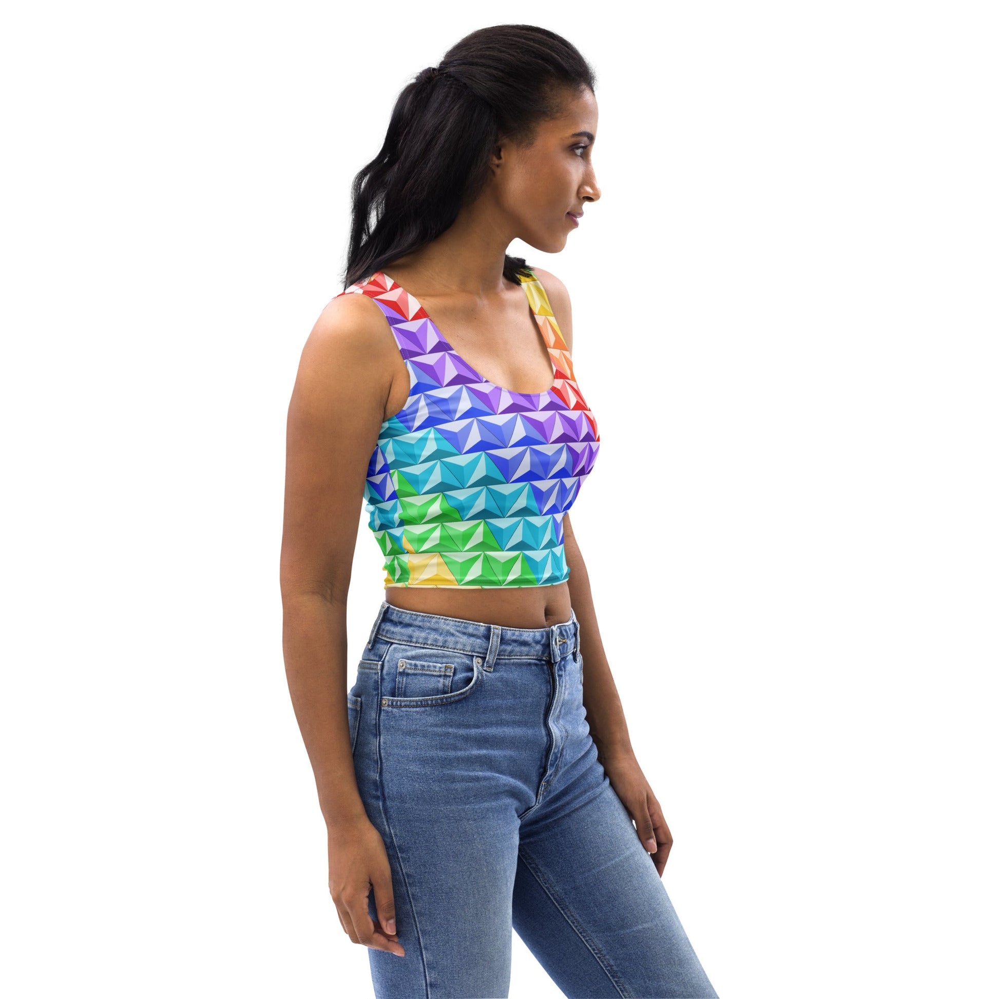 Rainbow World of Tomorrow Crop Top active wearcalifornia adventureclothing#tag4##tag5##tag6#