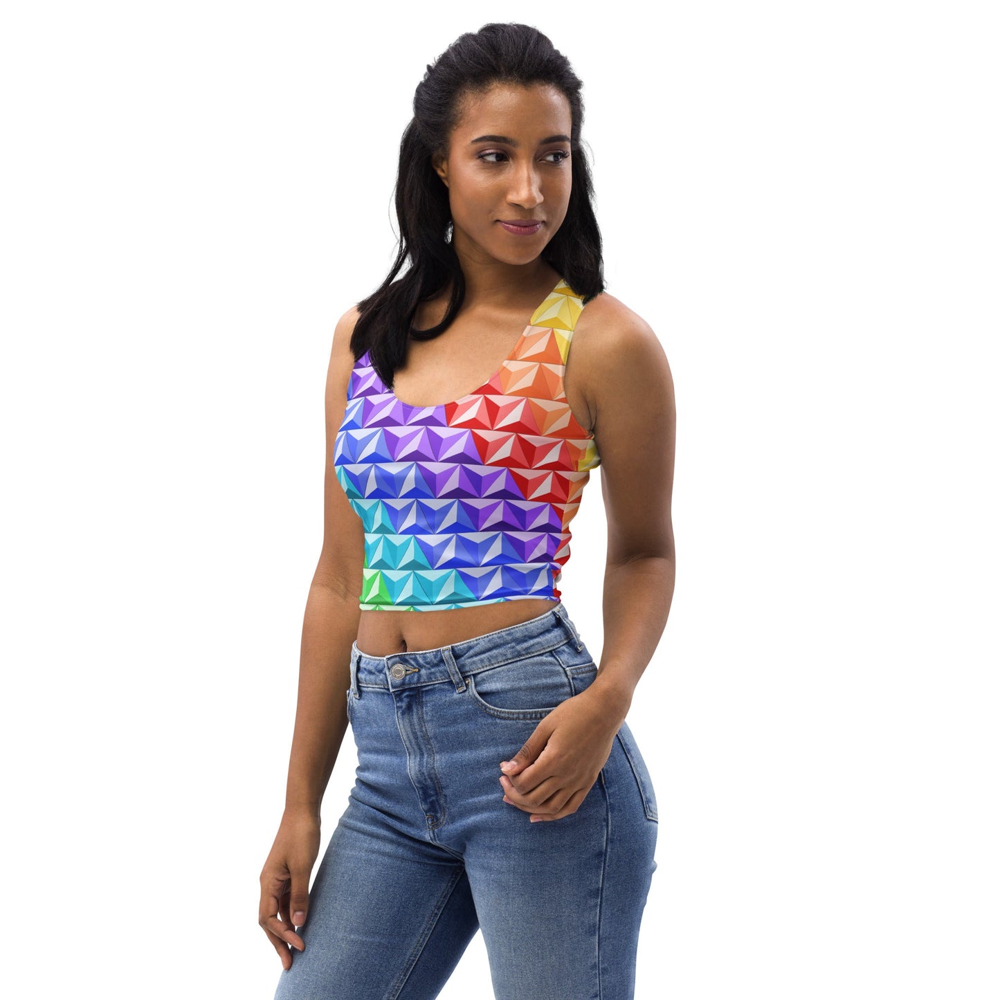 Rainbow World of Tomorrow Crop Top active wearcalifornia adventureclothing#tag4##tag5##tag6#