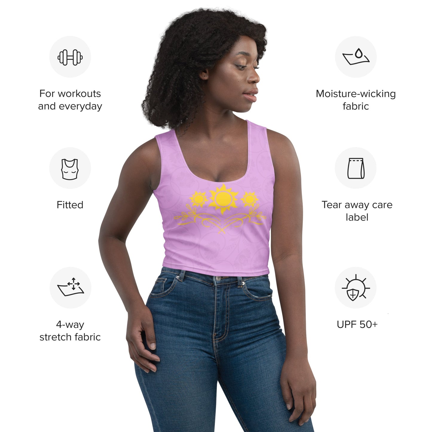 Rapunzel Inspired Crop Top athleisurecosplayWrong Lever Clothing