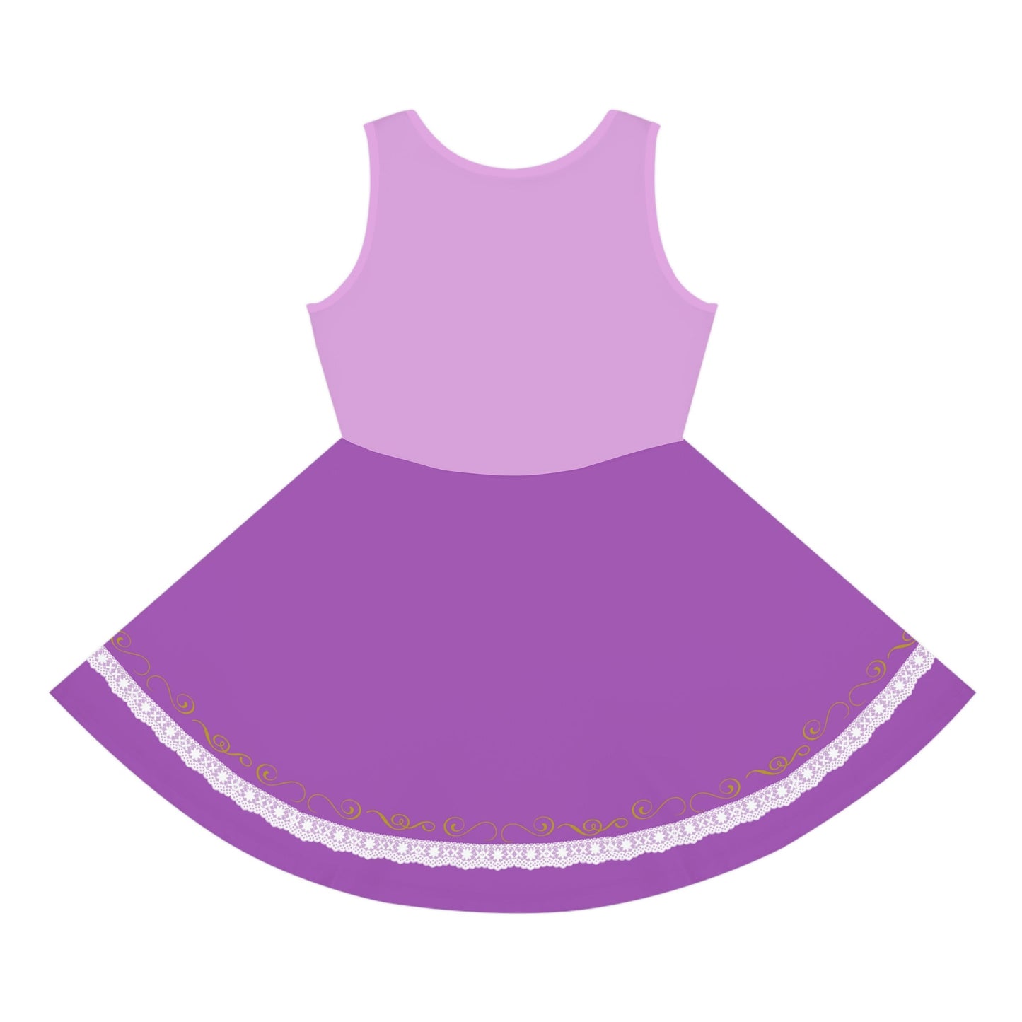 Rapunzel Inspired Girls' Sleeveless Sundress (AOP) All Over PrintAOPAOP Clothing#tag4##tag5##tag6#
