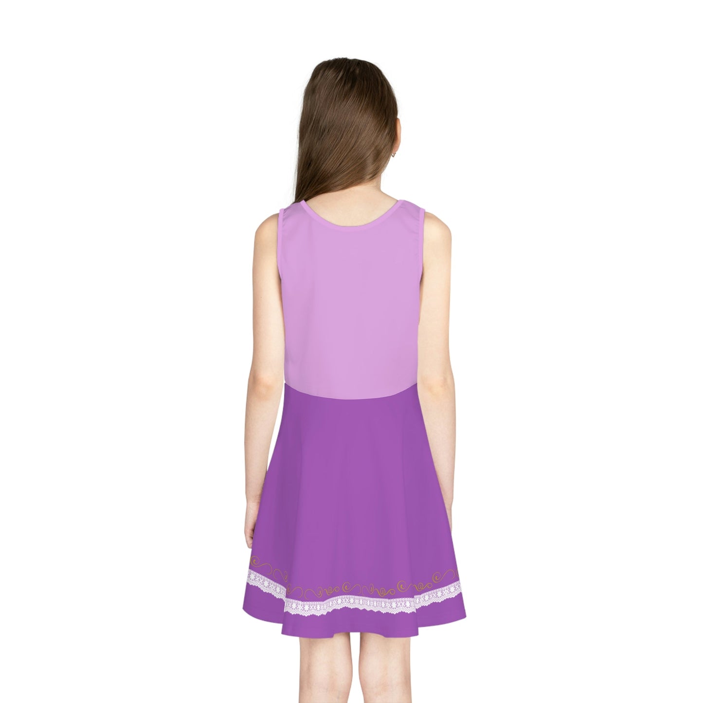 Rapunzel Inspired Girls' Sleeveless Sundress (AOP) All Over PrintAOPAOP Clothing#tag4##tag5##tag6#