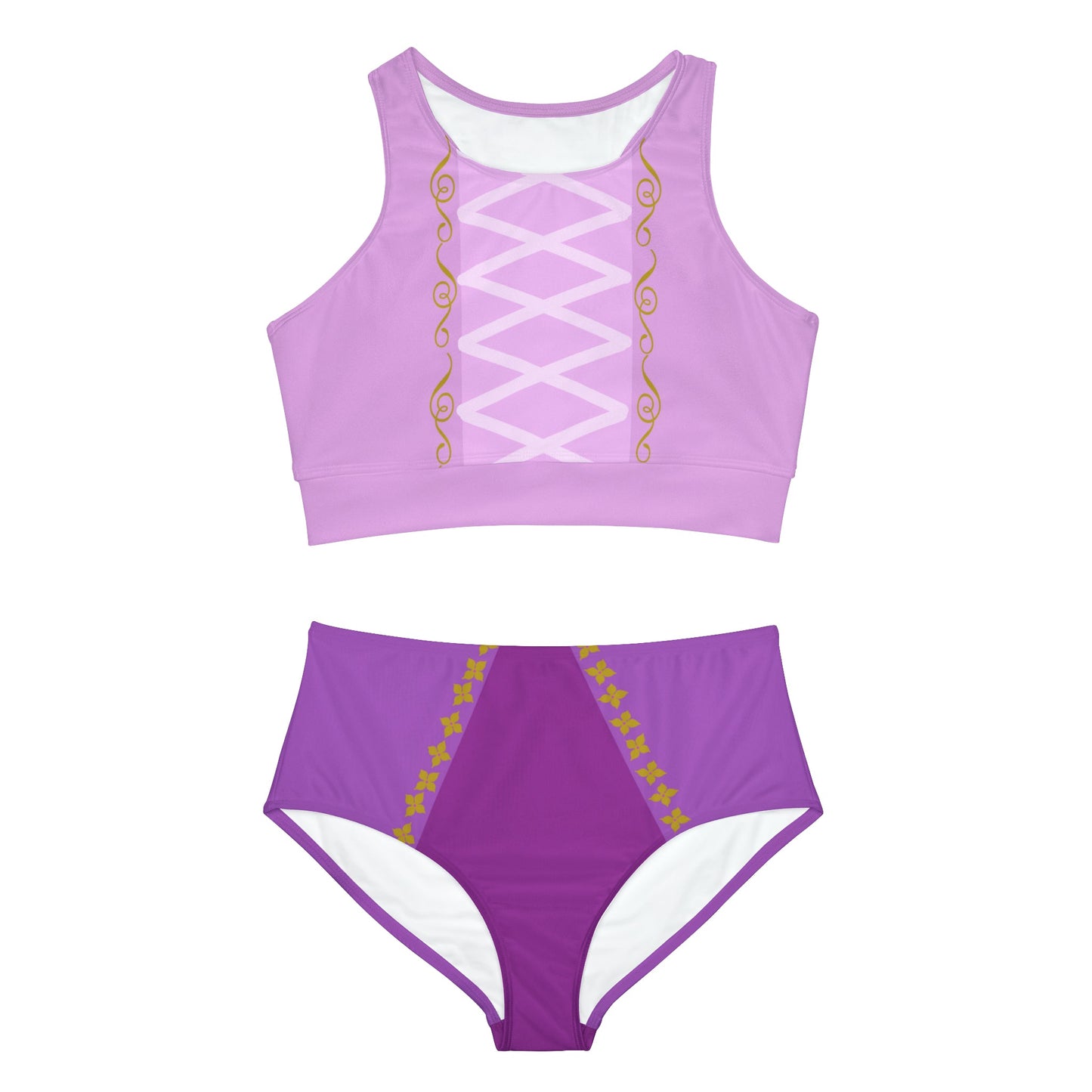 Rapunzel Sporty Bikini Set All Over PrintAOPSwim SuitWrong Lever Clothing