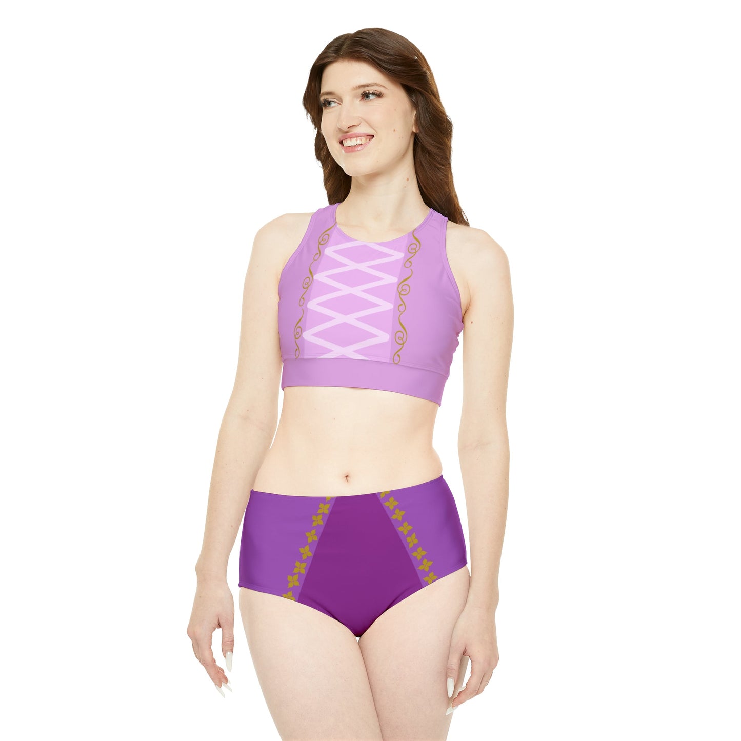 Rapunzel Sporty Bikini Set All Over PrintAOPSwim SuitWrong Lever Clothing