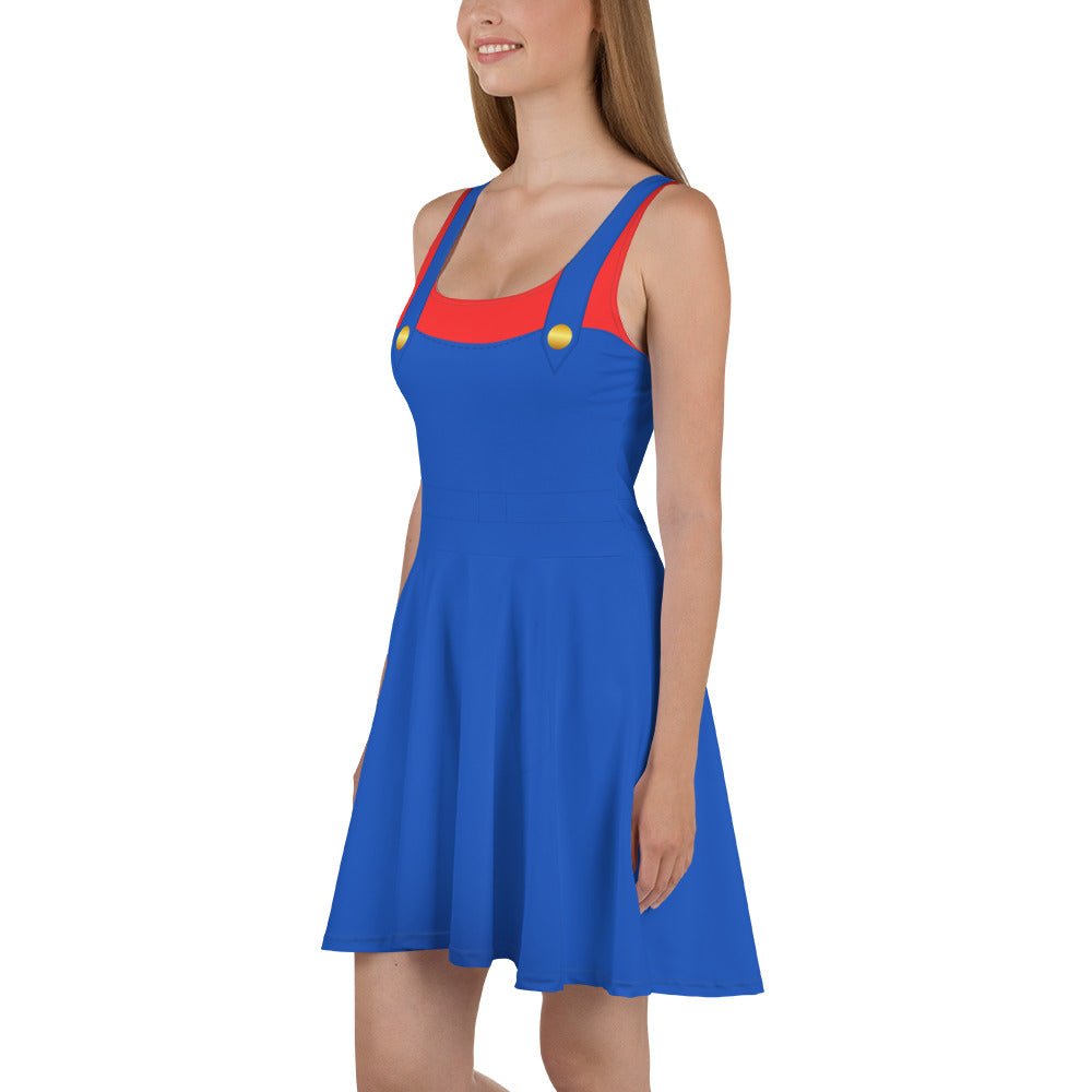 Red Video Game Man Skater Dress 80s nostalgia90s costumecosplay#tag4##tag5##tag6#