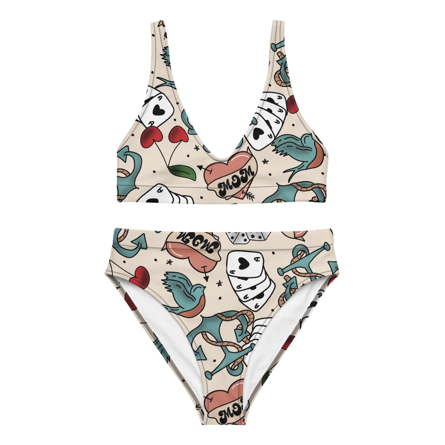 Rockabilly Recycled high-waisted bikini greaser stylehappiness is addictiveladies bikini#tag4##tag5##tag6#