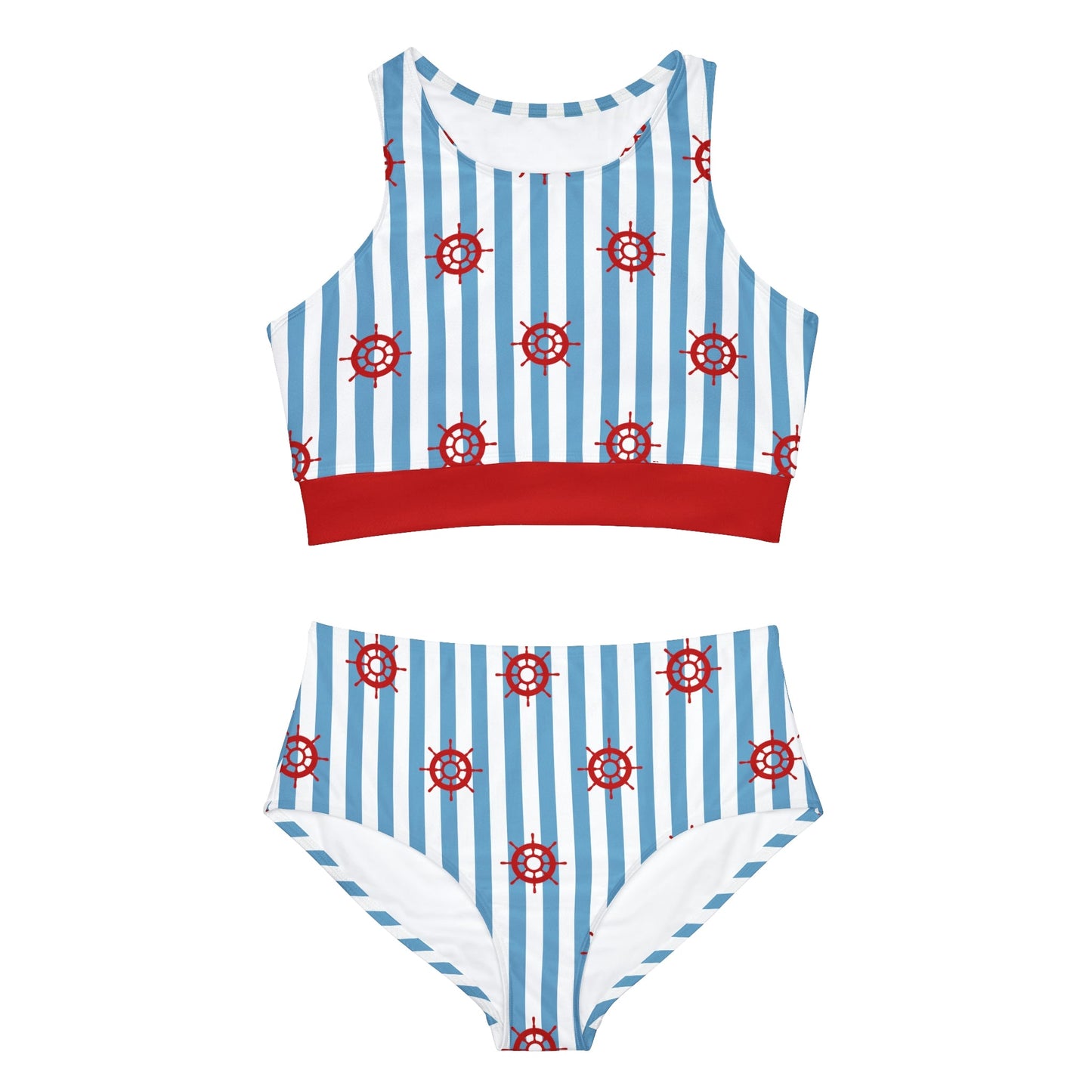 Sails Away Sporty Bikini Set All Over PrintAOPAssembled in the USA#tag4##tag5##tag6#