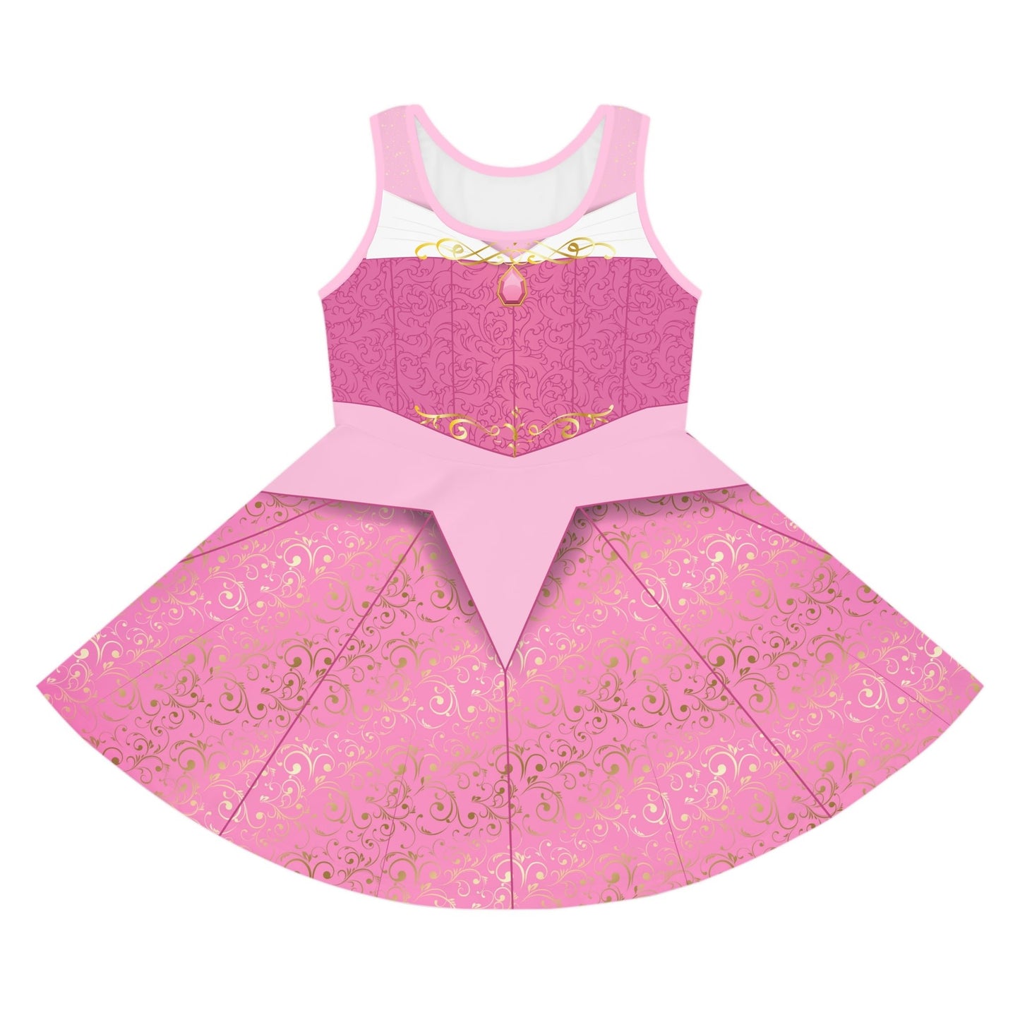 Sleeping Pink Princess Fancy Girls' Sleeveless Sundress - Costume, Cosplay All Over PrintAOPAOP Clothing#tag4##tag5##tag6#