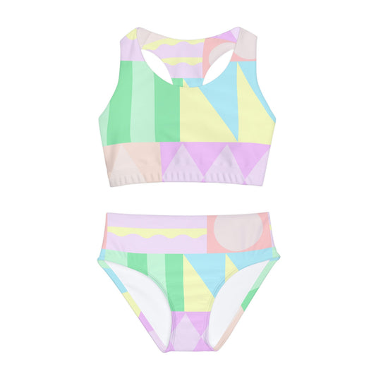 Small World Girls Two Piece Swimsuit All Over PrintAOPAOP Clothing#tag4##tag5##tag6#