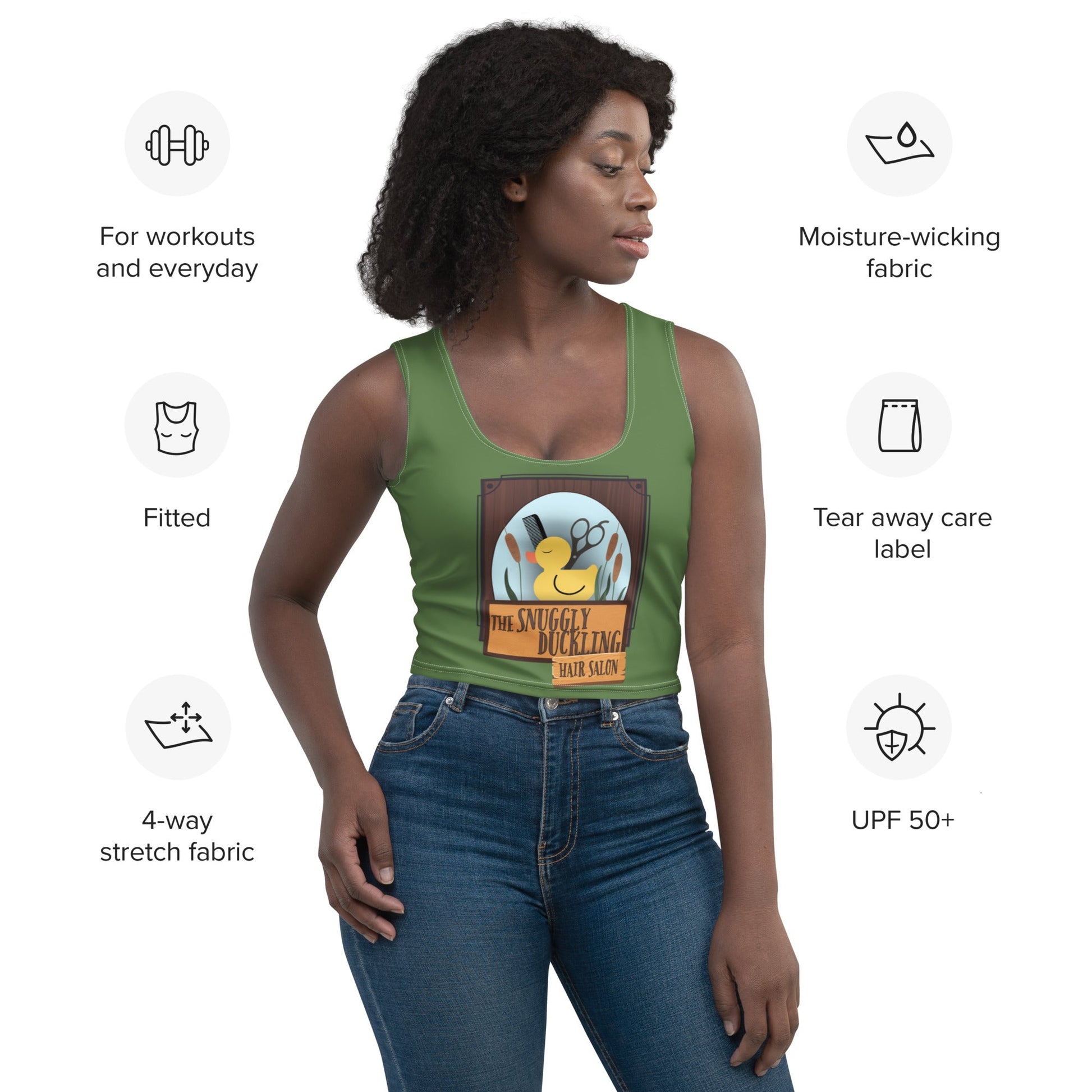 Snuggly Duckling Salon Crop Top adult crop topadult tangledWrong Lever Clothing