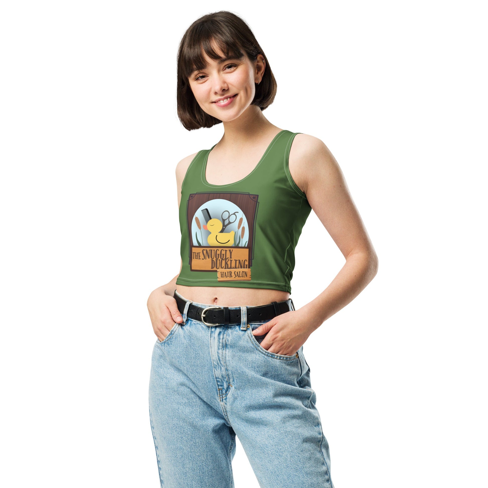 Snuggly Duckling Salon Crop Top adult crop topadult tangledWrong Lever Clothing