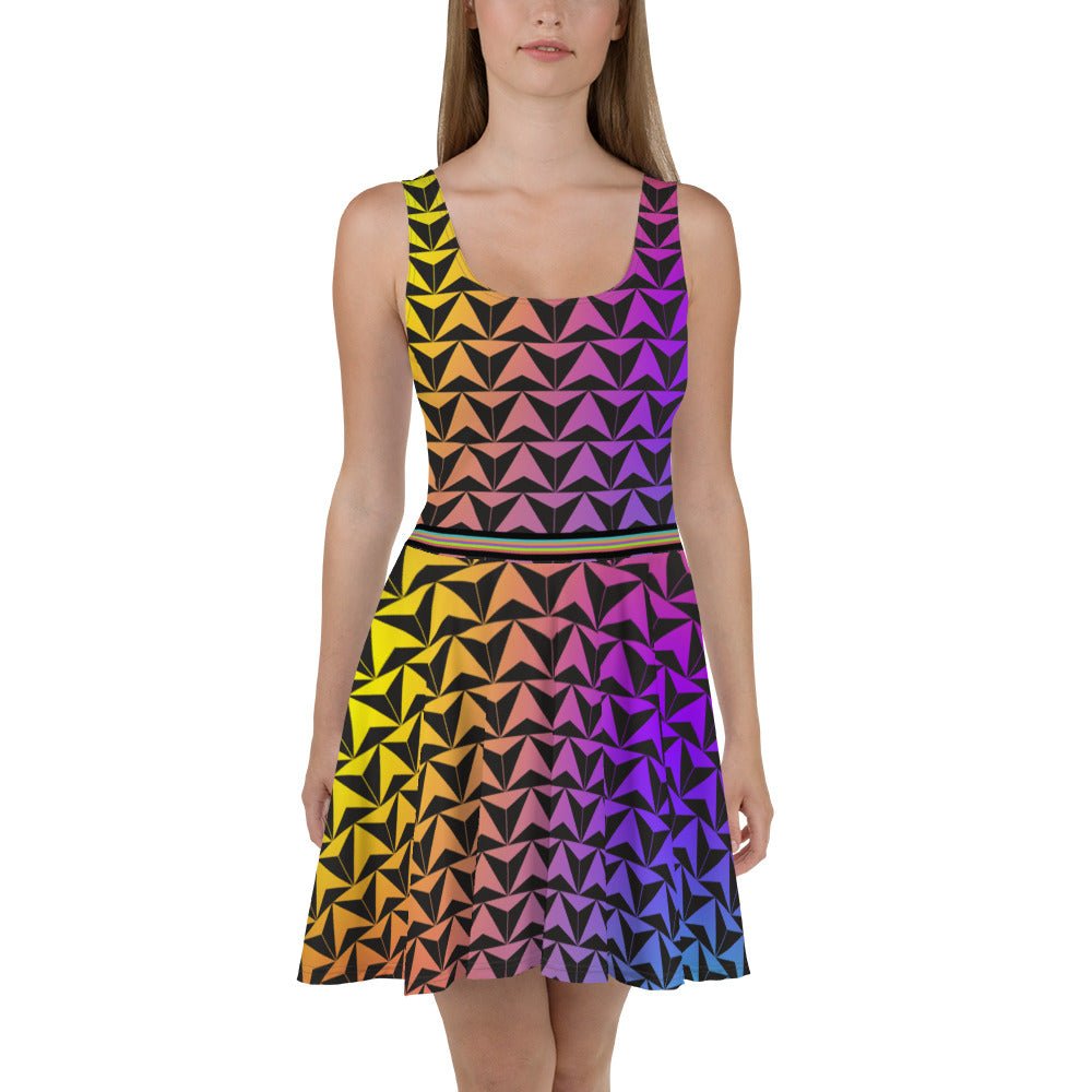 neon skater dress Debbie 80s Neon Green Polka Dot Print Mini Skater Dress