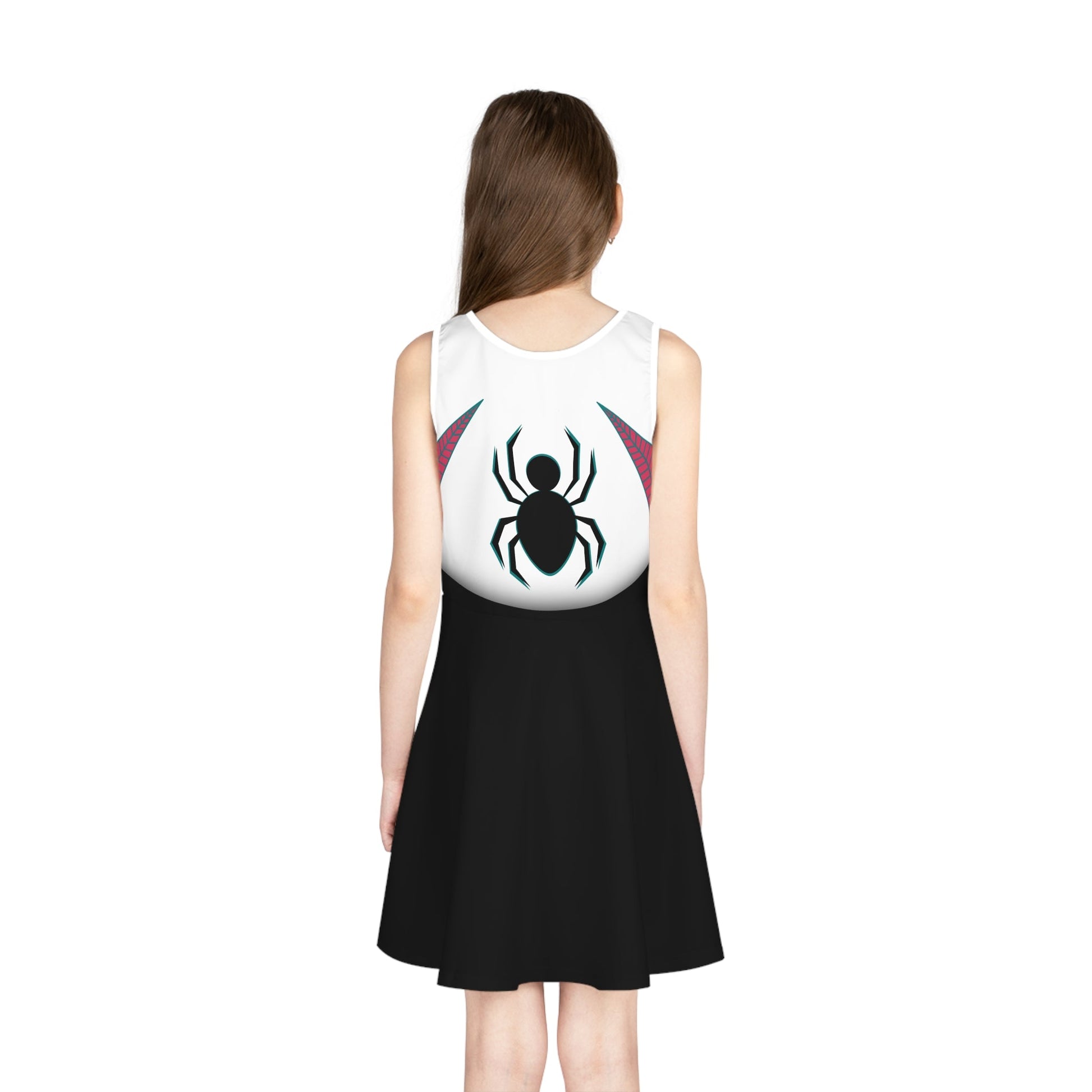 Spider Ghost Friend Girls' Sleeveless Sundress All Over PrintAOPAll Over PrintsWrong Lever Clothing