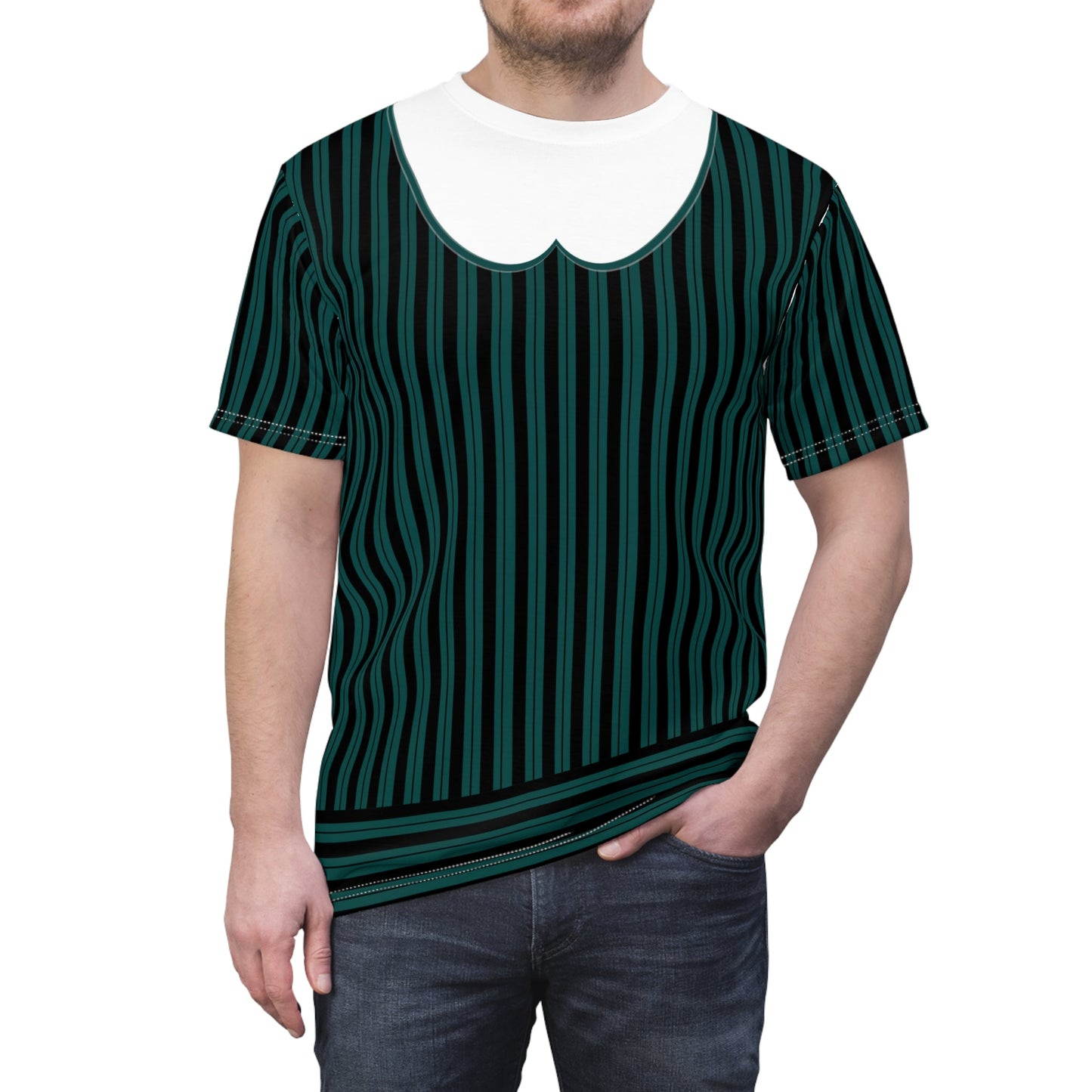 Spooky Cast Member Uniform Unisex Tee (AOP) active wearAll Over PrintAOP Clothing#tag4##tag5##tag6#