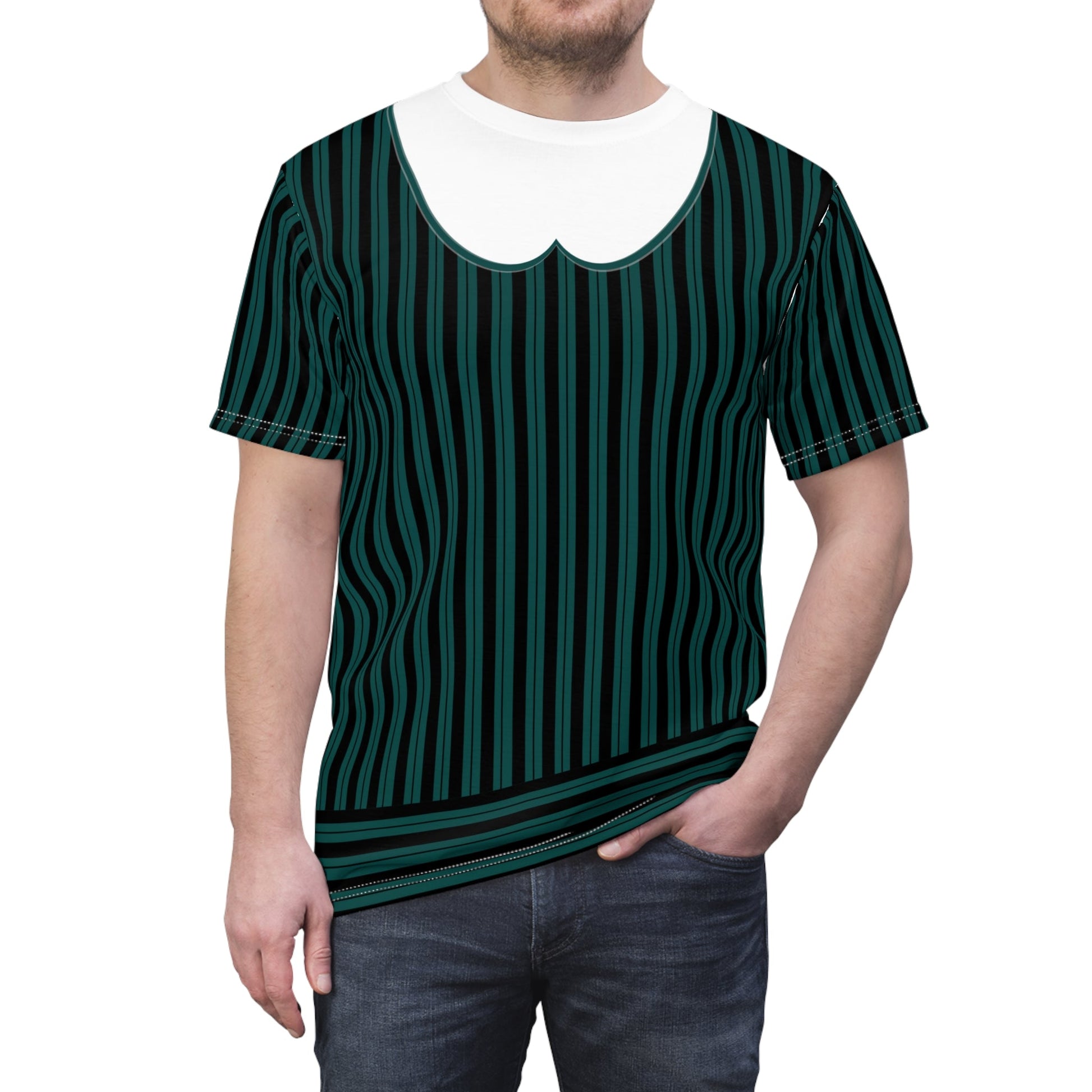 Spooky Cast Member Uniform Unisex Tee (AOP) active wearAll Over PrintAOP Clothing#tag4##tag5##tag6#