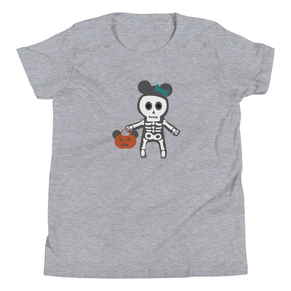 Spooky Silly Skeleton Youth Short Sleeve T-Shirt cosplaydisney halloweendisney halloween top#tag4##tag5##tag6#