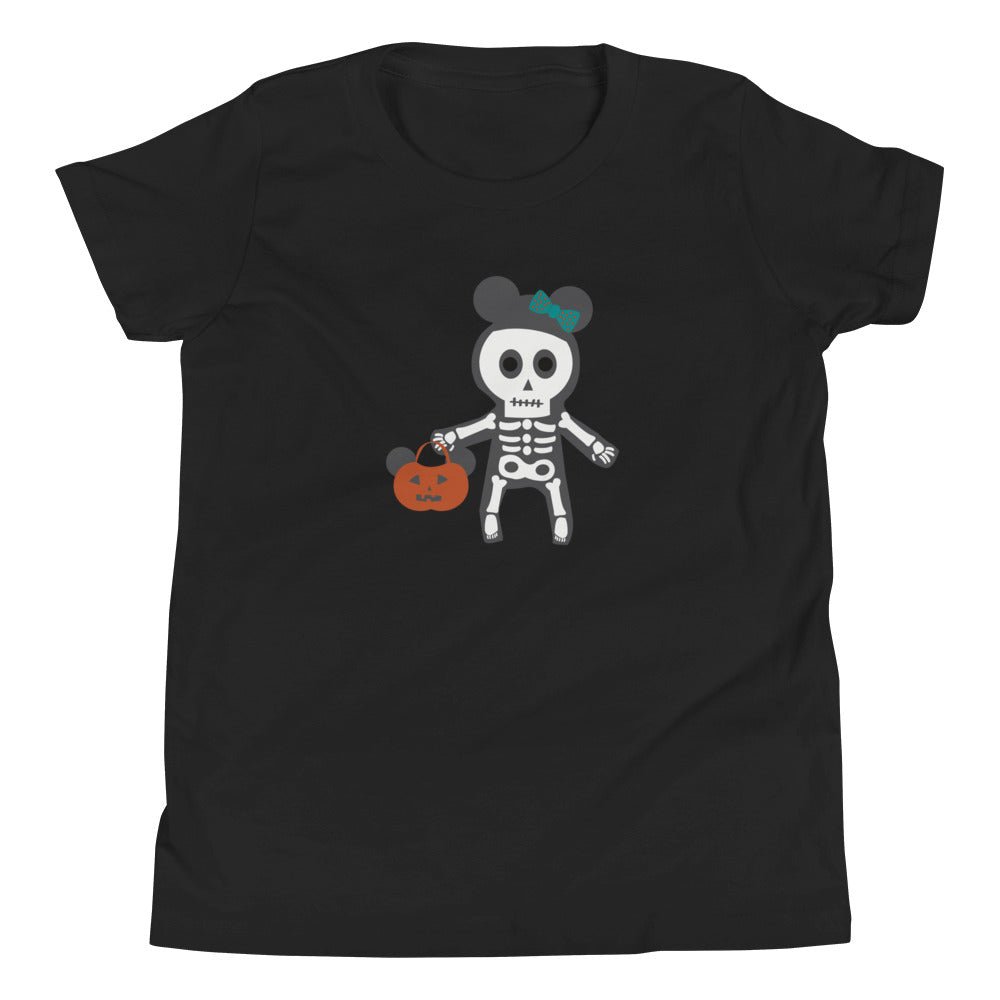 Spooky Silly Skeleton Youth Short Sleeve T-Shirt cosplaydisney halloweendisney halloween top#tag4##tag5##tag6#