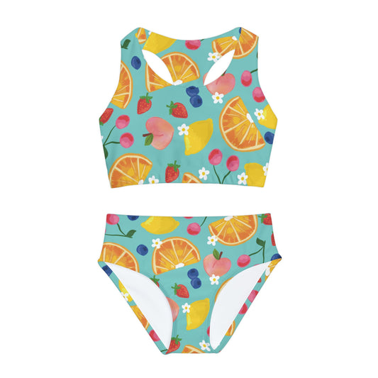 Summer Fruit Girls Two Piece Swimsuit All Over PrintAOPAll Over PrintsWrong Lever Clothing