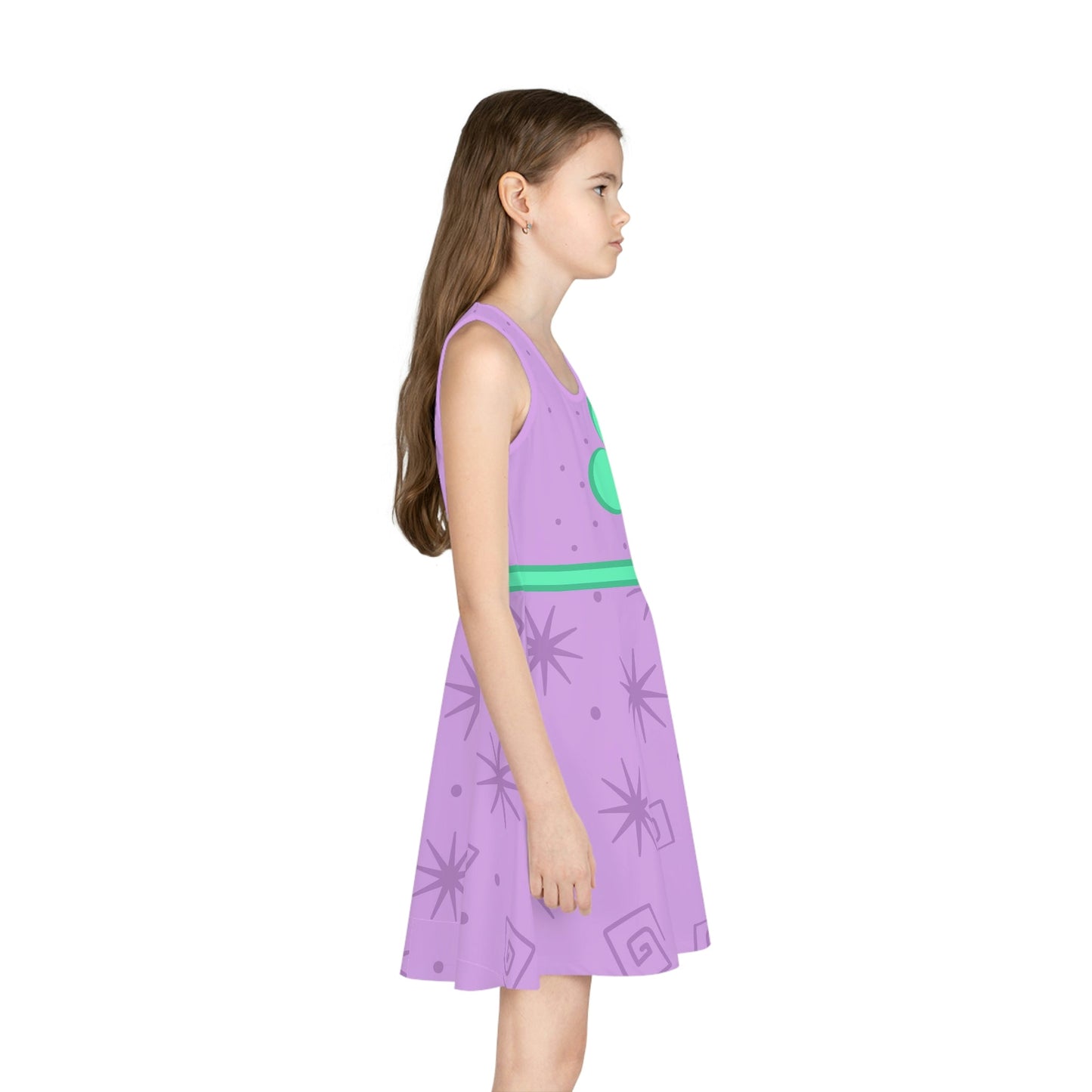 Teacup Ride Inspired Girls' Sleeveless Sundress (AOP) All Over PrintAOPAOP Clothing#tag4##tag5##tag6#