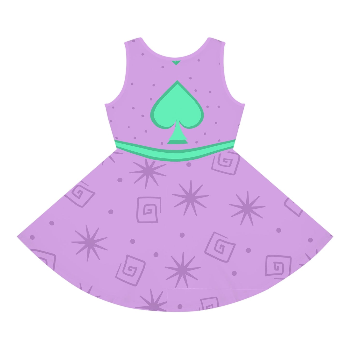 Teacup Ride Inspired Girls' Sleeveless Sundress (AOP) All Over PrintAOPAOP Clothing#tag4##tag5##tag6#