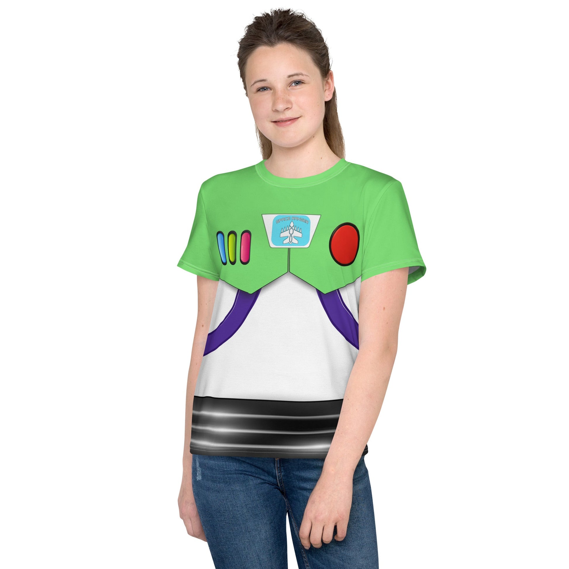 The Buzz Youth crew neck t-shirt- Running Costume, Cosplay, Bounding adult disneybuzz lightyearbuzz lightyear dress#tag4##tag5##tag6#