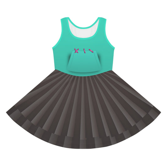 The Glitch Racer Girls' Sleeveless Sundress All Over PrintAOPAOP Clothing#tag4##tag5##tag6#