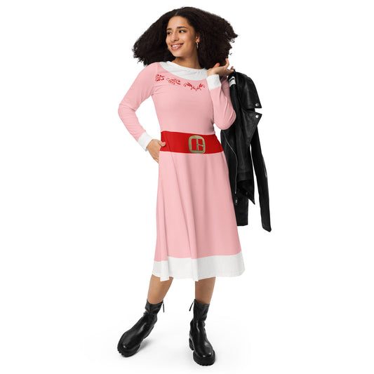 The Jovie Elf Christmas long sleeve midi dress- Ugly Sweater party, cosplay, holiday 5k style happiness is addictive#tag4##tag5##tag6#