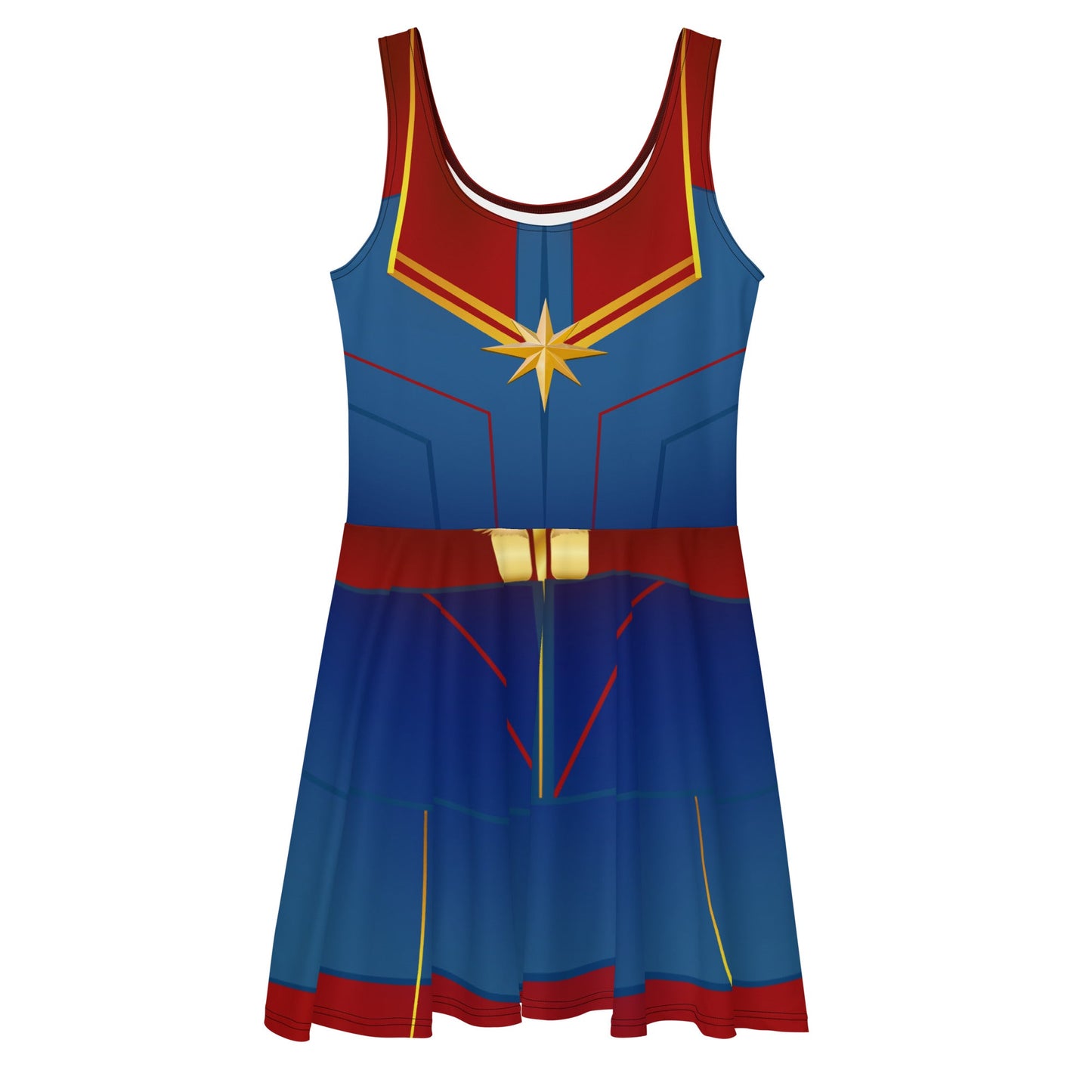 The Marvel Captain Skater Dress- Disneybounding, cosplay, running style avengers dresscaptain marvelSkater DressWrong Lever Clothing