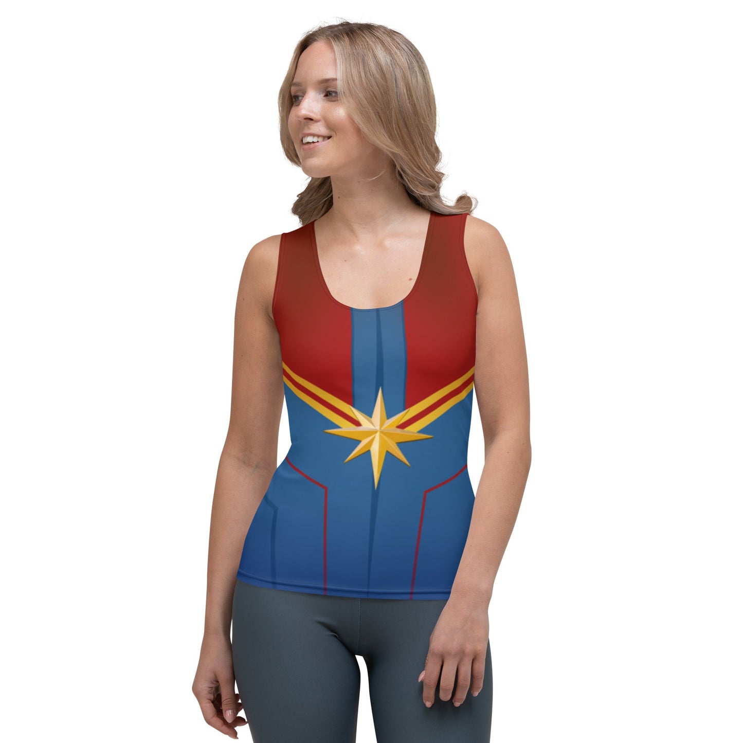 The Marvel Captain Tank Top avenger styleavengers dressAdult T-ShirtWrong Lever Clothing