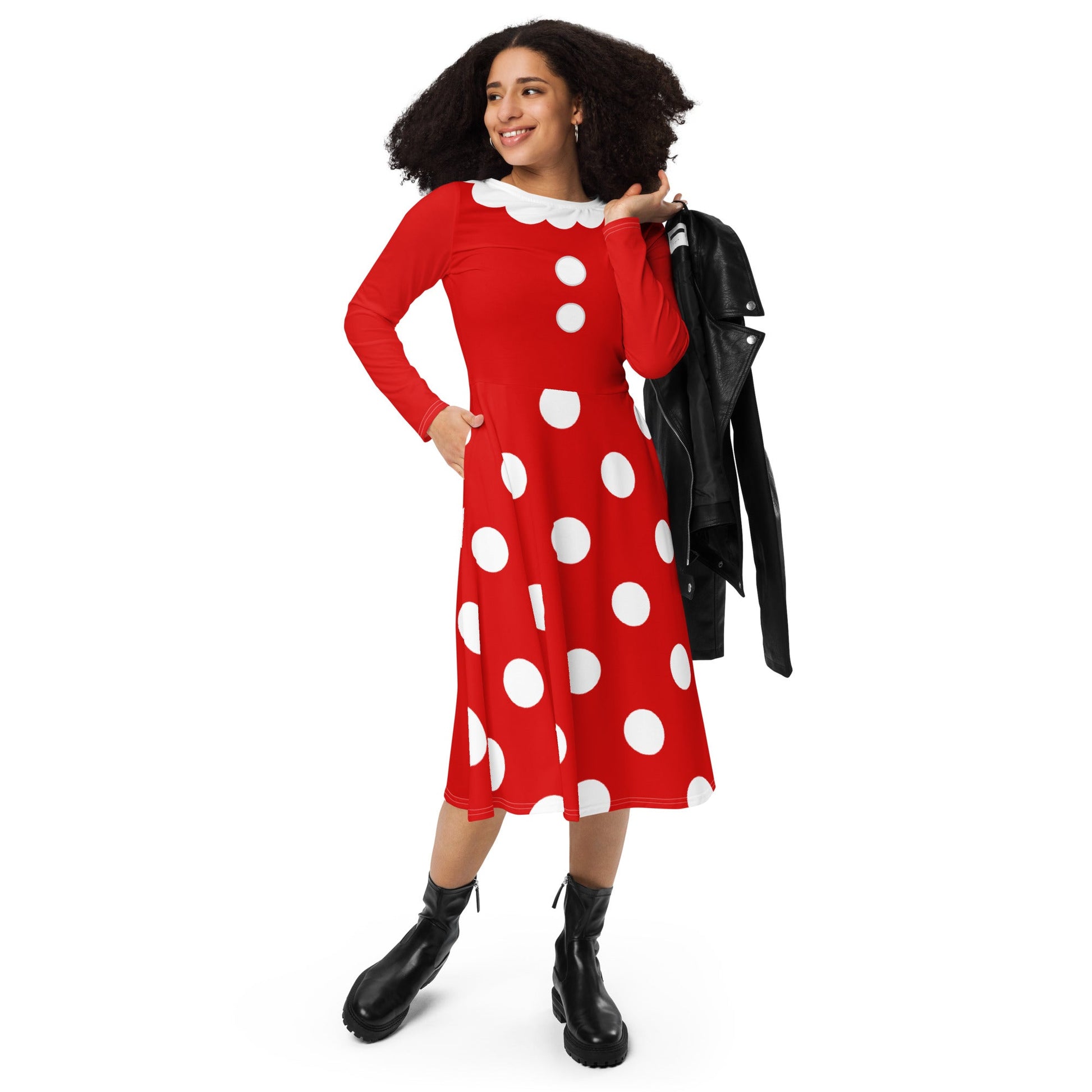 The Minnie long sleeve midi dress cosplaydisney cosplayLittle Lady Shay Boutique