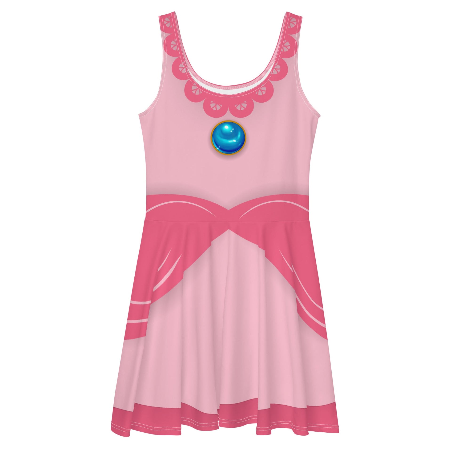 princess peach skater dress Princess Peach Argyle Short Sleeve Evil Mini Skater Dress