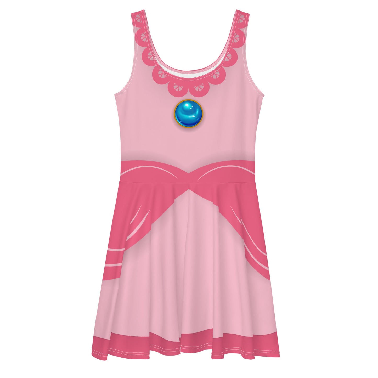 The Peach Skater Dress adult princess peachboundingWrong Lever Clothing