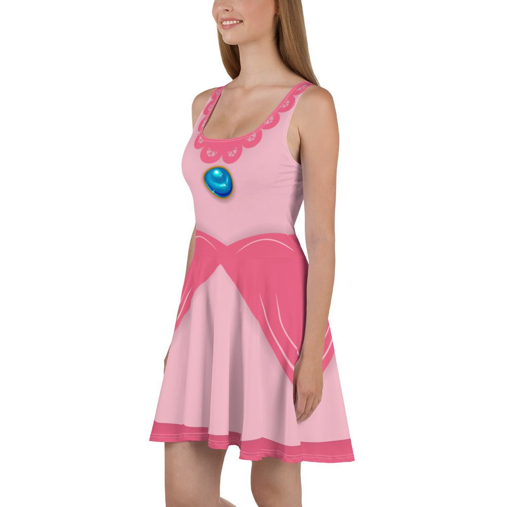 The Peach Skater Dress adult princess peachboundingWrong Lever Clothing