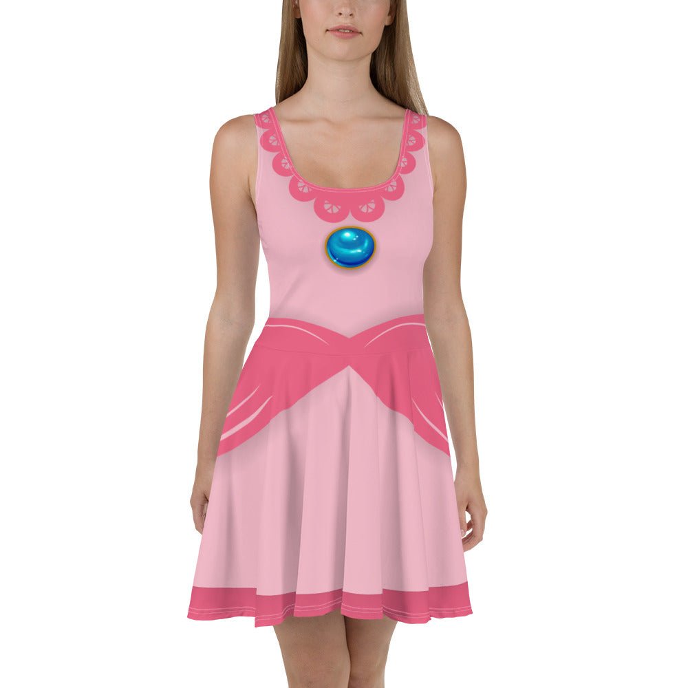 The Peach Skater Dress adult princess peachboundingWrong Lever Clothing