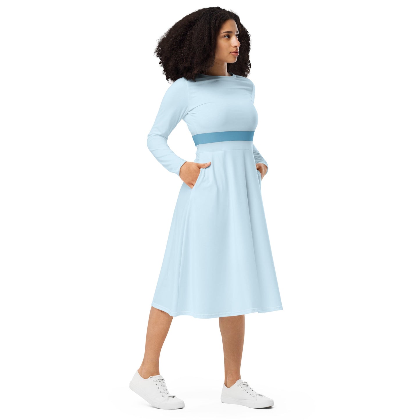 The Wendy Darling long sleeve midi dress adult wendy dressAll Over PrintSkater DressWrong Lever Clothing