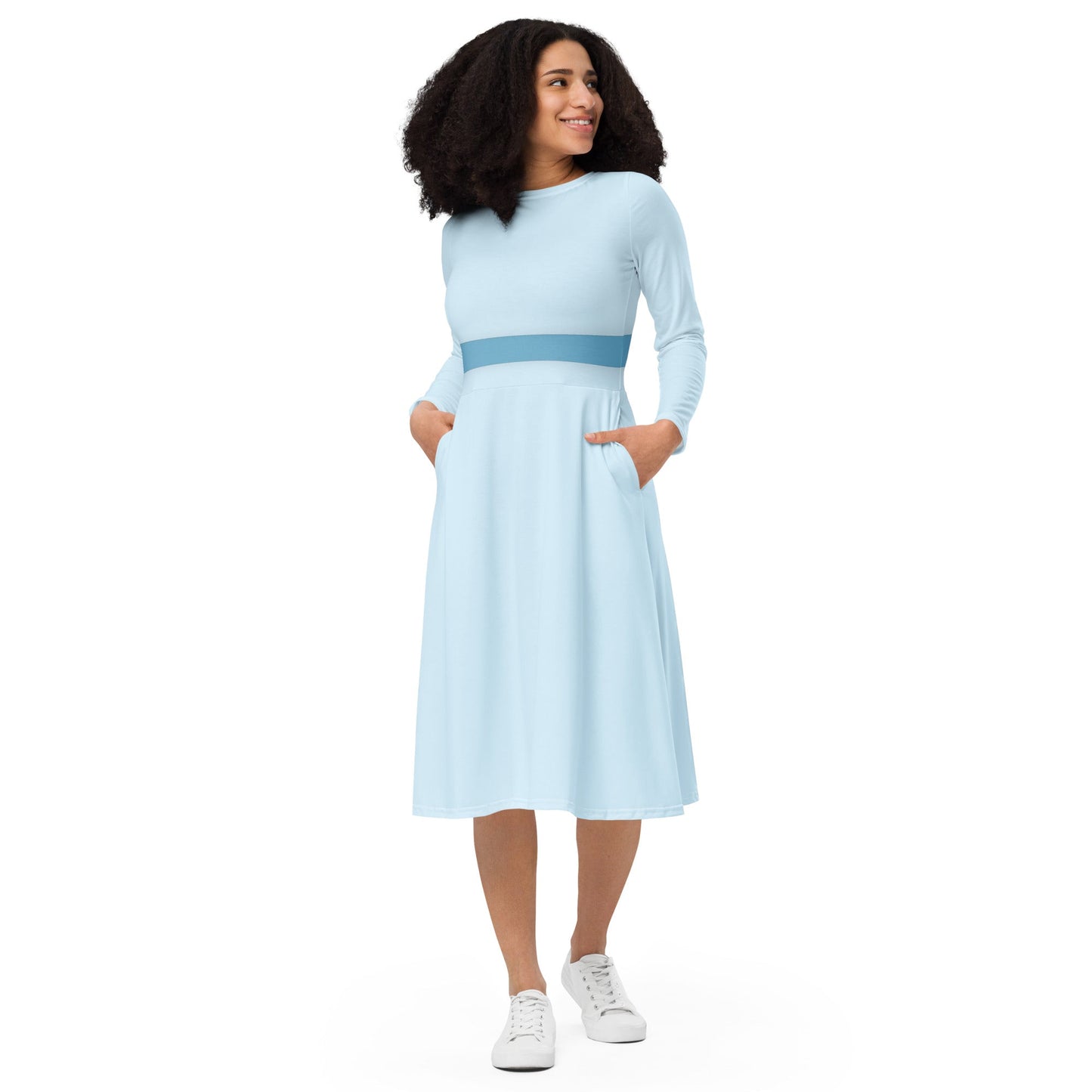 The Wendy Darling long sleeve midi dress adult wendy dressAll Over PrintSkater DressWrong Lever Clothing