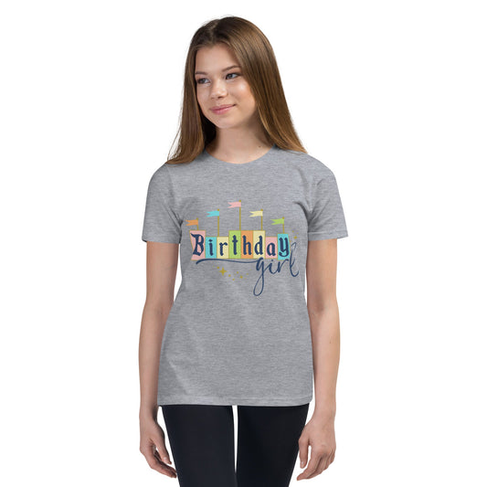 Vintage Birthday Girl Youth Short Sleeve T-Shirt happiness is addictiveLittle Lady Shay Boutique