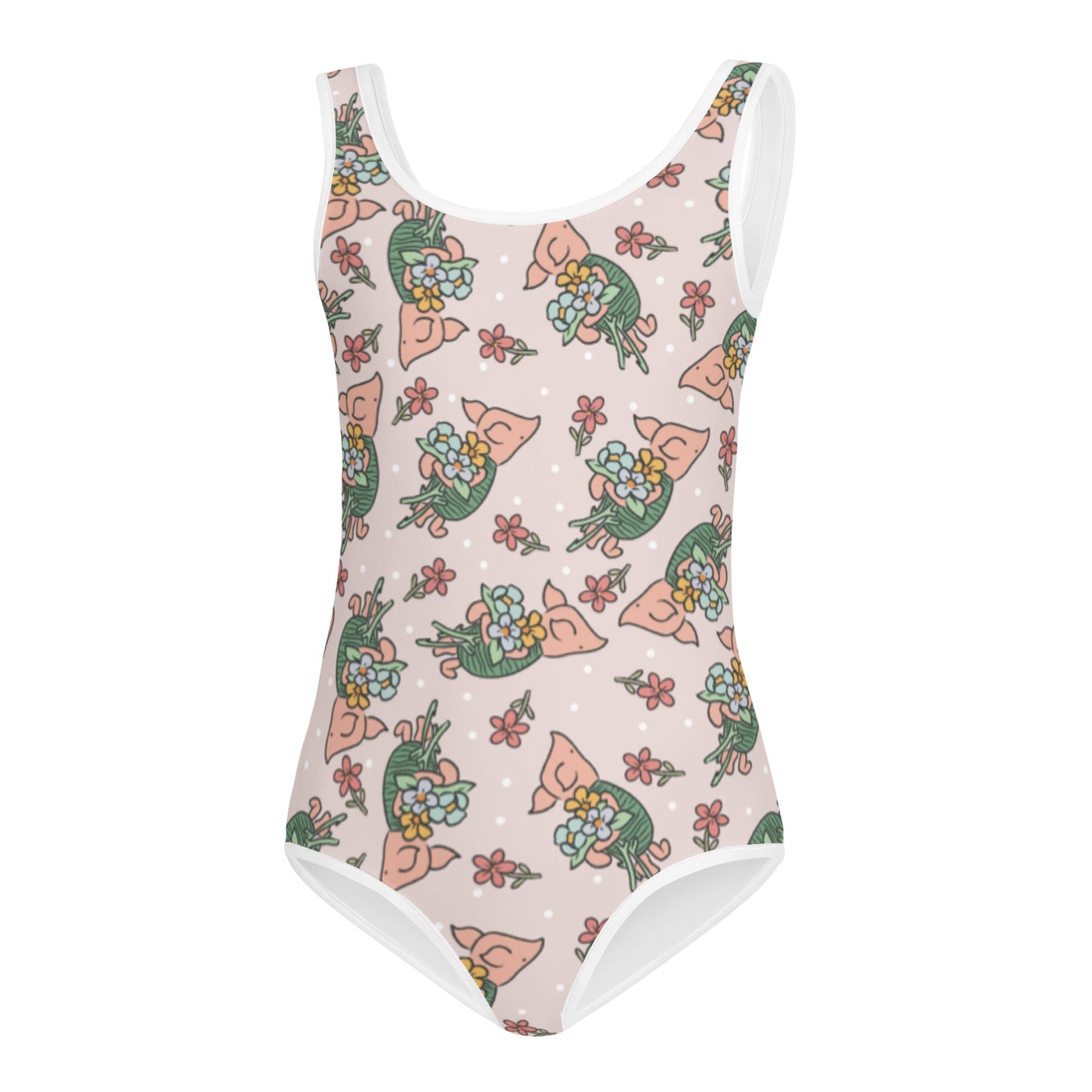 Vintage Piglet All-Over Print Kids Swimsuit happiness is addictiveLittle Lady Shay Boutique