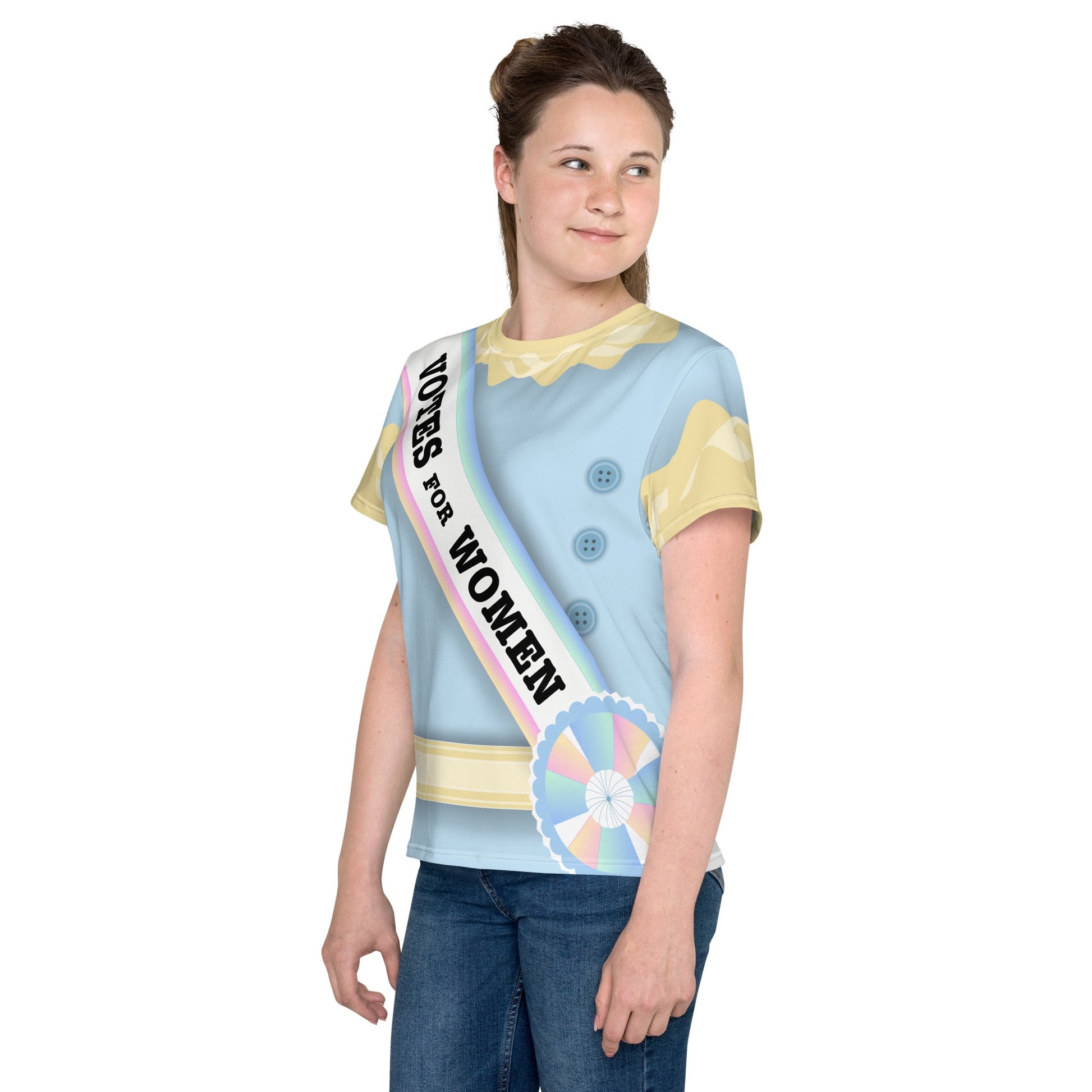 Women's Suffrage Youth crew neck t-shirt- costume, cosplay, bounding active wearboo to youKids T-ShirtLittle Lady Shay Boutique