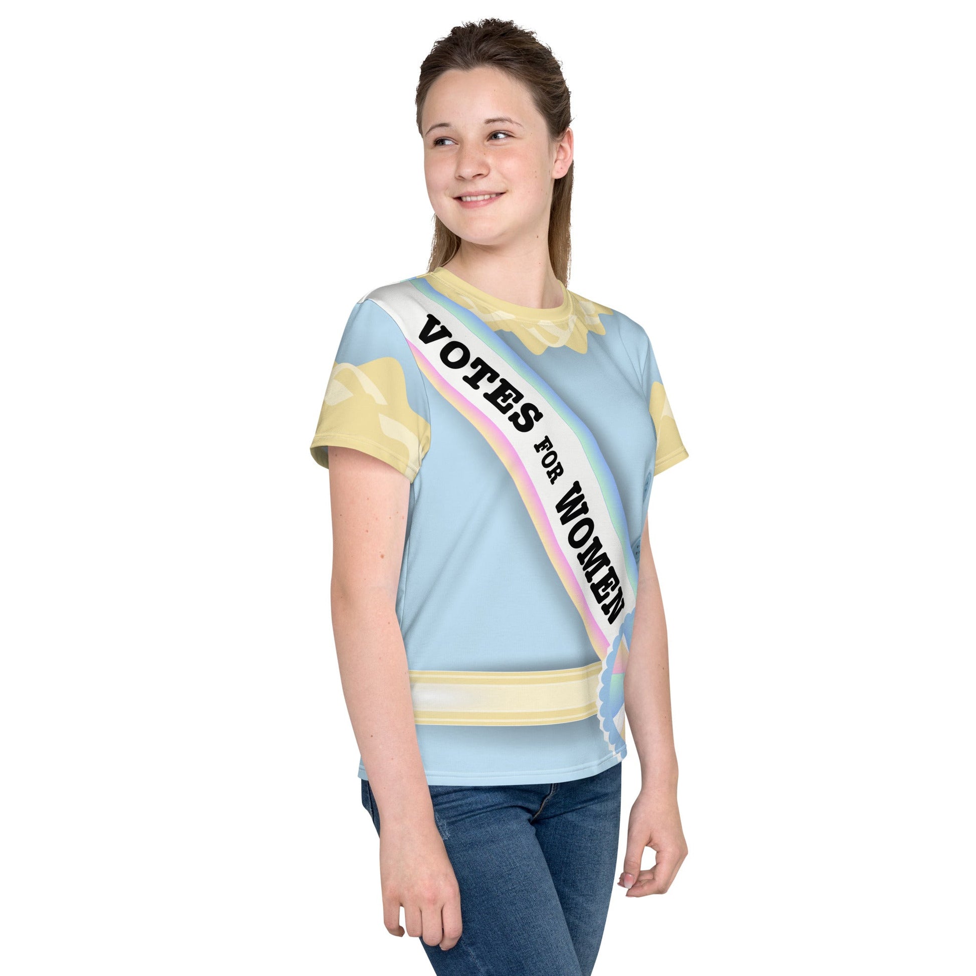 Women's Suffrage Youth crew neck t-shirt- costume, cosplay, bounding active wearboo to youKids T-ShirtLittle Lady Shay Boutique